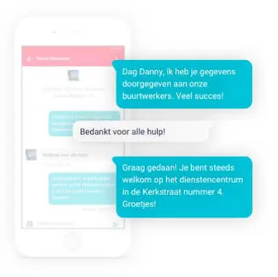 mobiele telefoon met chatgesprek ter illustratie