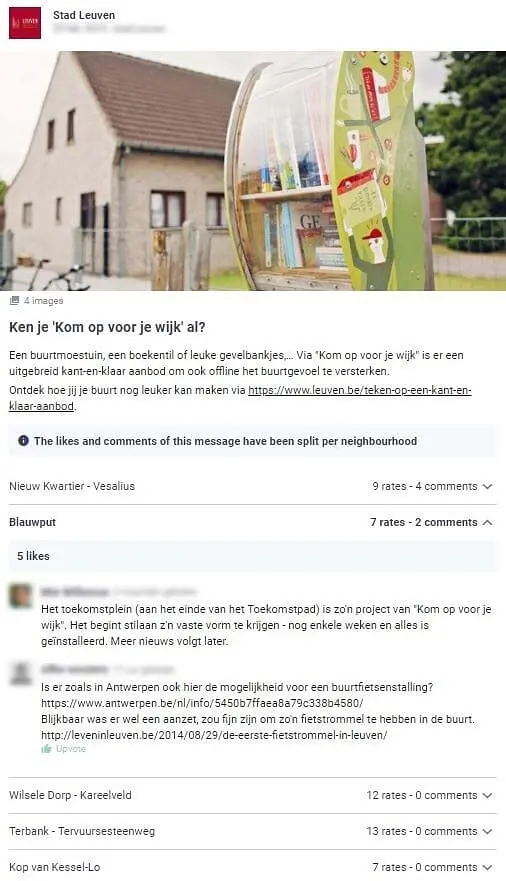 stad Leuven reikt verschillende mogelijkheden aan waarop burgers kunnen bijdragen aan een leukere buurt
