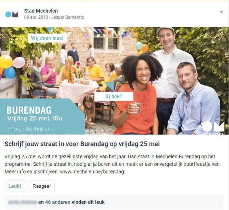 buurtbericht op Hoplr door Stad Mechelen